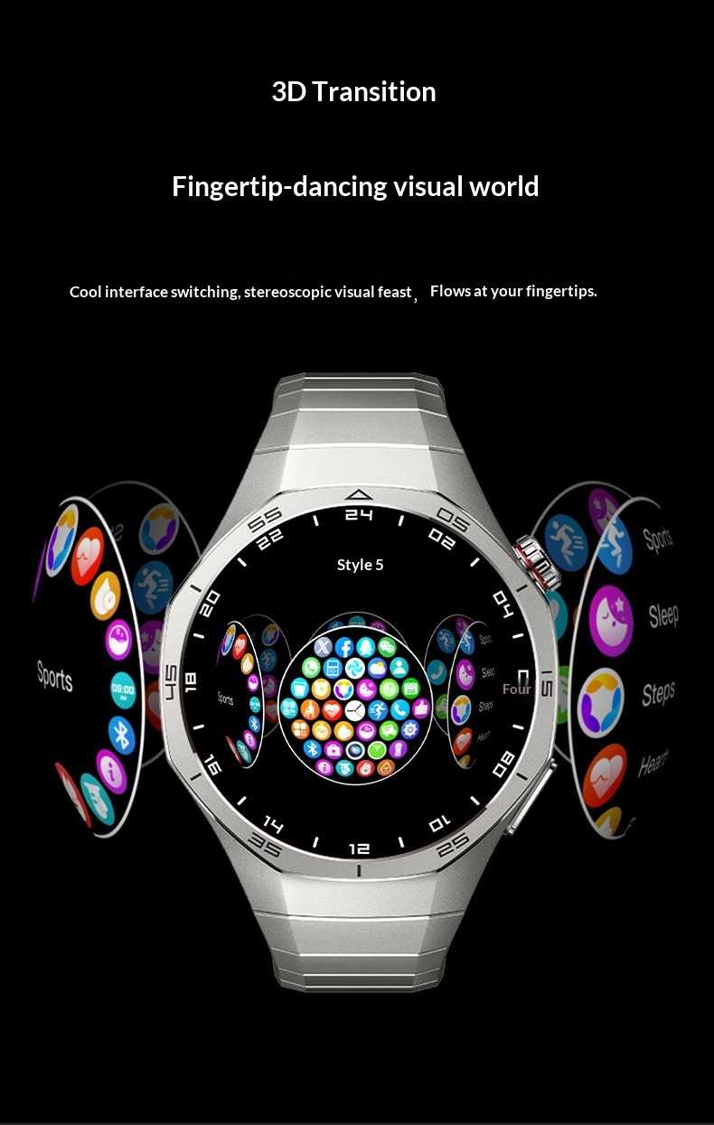 Smartwatch gt5p con ricarica wireless chiamate bluetooth ed nfc_voghion.com