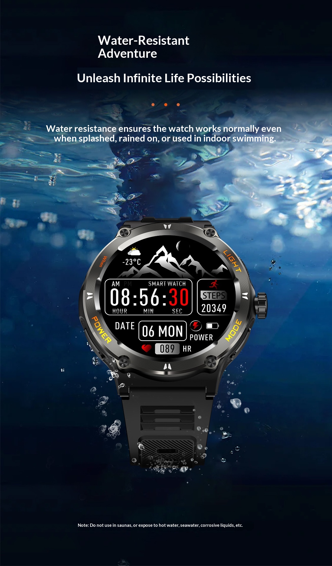 Smart Led Beleuchtung Uhr Mit Gesundheitsmonitor Und Wasserdicht_voghion.com