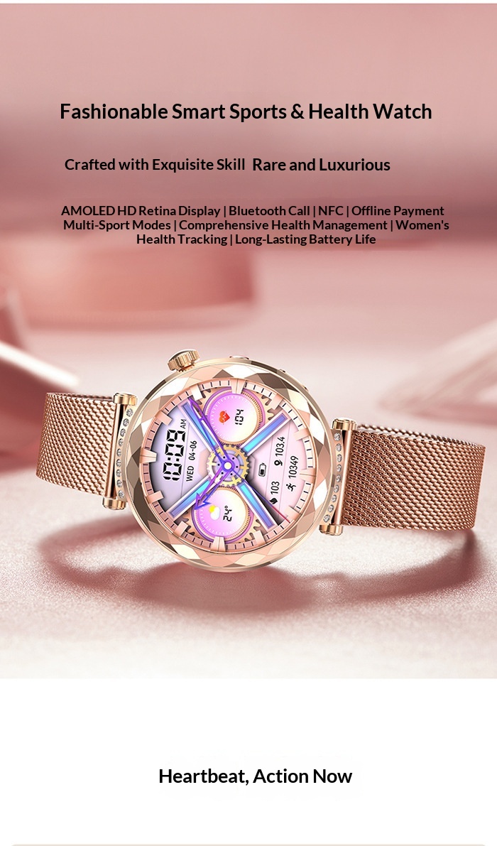 Smartwatch met bluetooth bellen nfc en hartslagmeter_voghion.com
