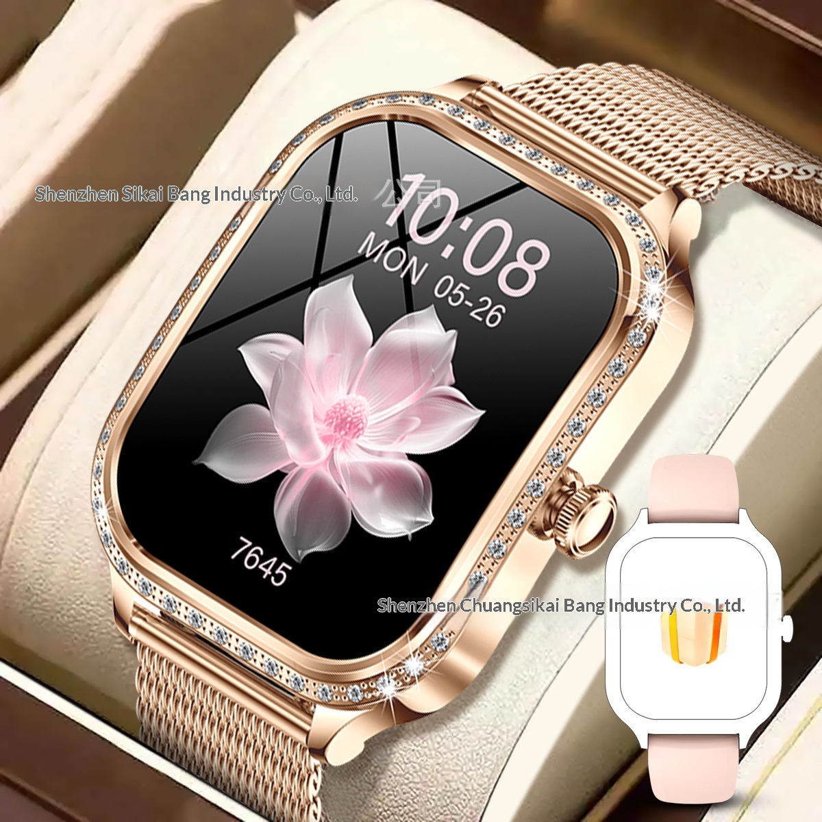 Cross-border MK88 Smartwatch For Women With Decorative Features, Call And Music Functions, Women's Health Monitoring,_voghion.com