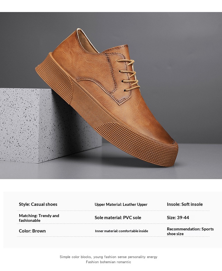 Retro Men's Lace-up Sneakers With Thick Soles Casual Shoes_voghion.com