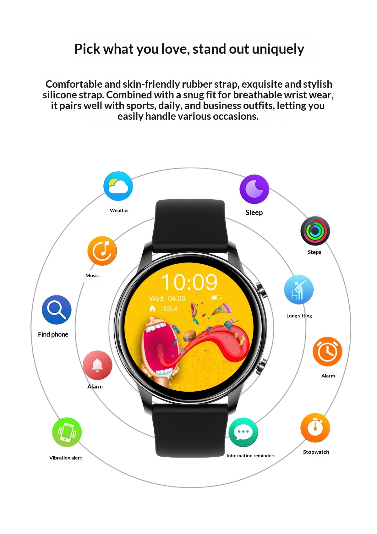 Inteligentné hodinky s bluetooth hovorom a meraním teploty_voghion.com