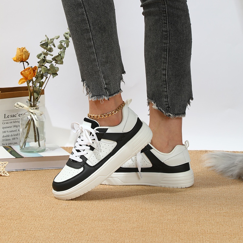 Comfortable Thick-soled Couple Sneakers With Tie Straps Casual_voghion.com