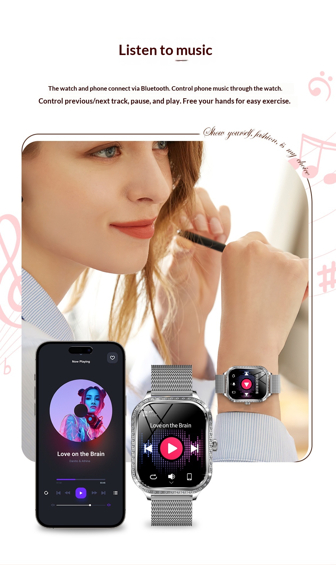 Smartwatch For Women With Bluetooth Calling And Health Tracking_voghion.com