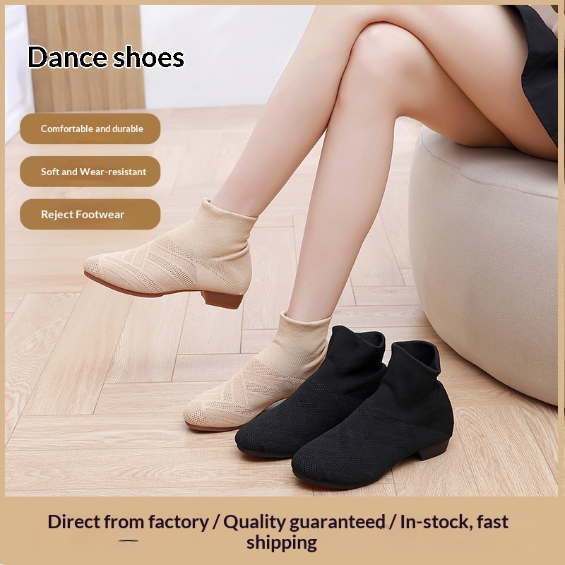Dance Shoes Dance Shoes For Yoga, Modern Soft-soled Ethnic Jazz, Adult Square Practice, Chinese Dance, Breathable And Lightweight_voghion.com