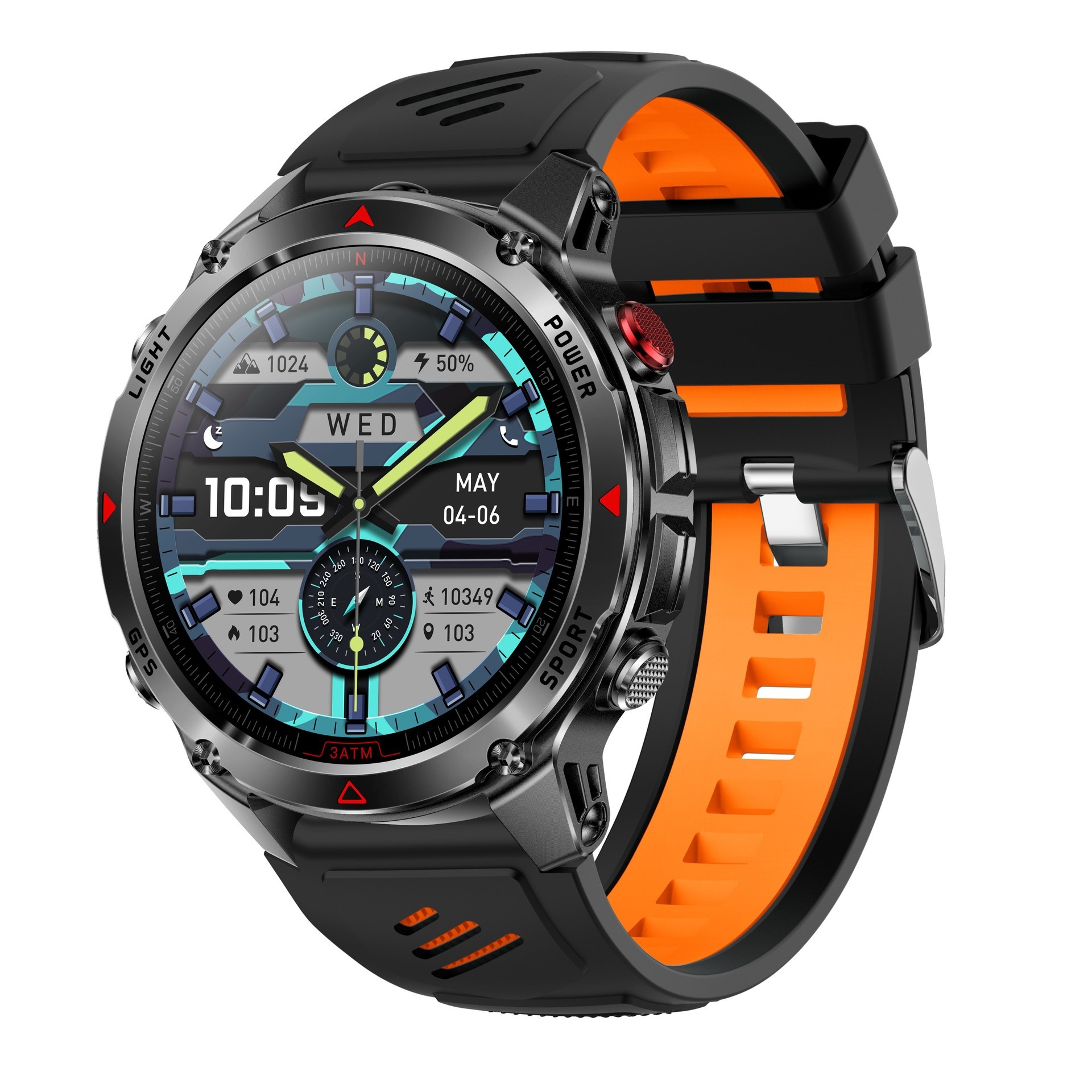 Nuovo smartwatch transfrontaliero Huaqiangbei HT37 con posizionamento GPS, chiamate Bluetooth, torcia per esterni e funzionalità sportive._voghion.com