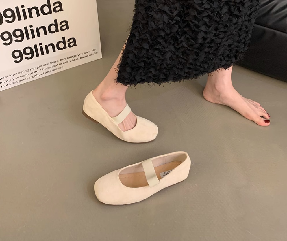 Retro dansskor för kvinnor med rosett och mjuk sula_voghion.com