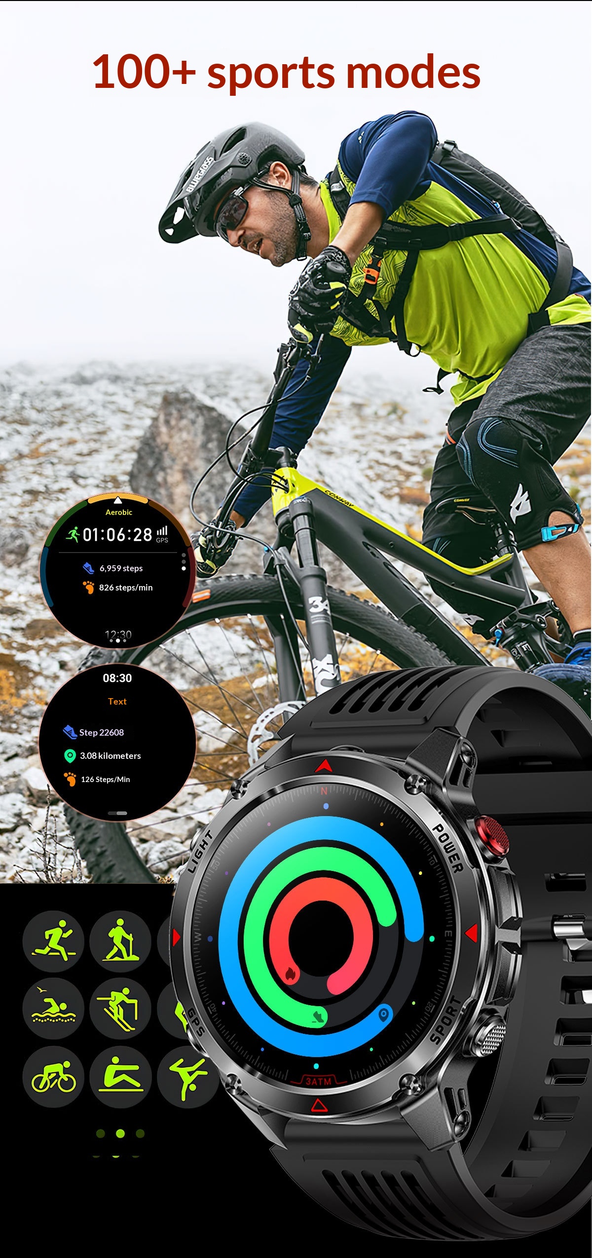 Smartwatch gps con chiamate bluetooth e torcia integrata_voghion.com