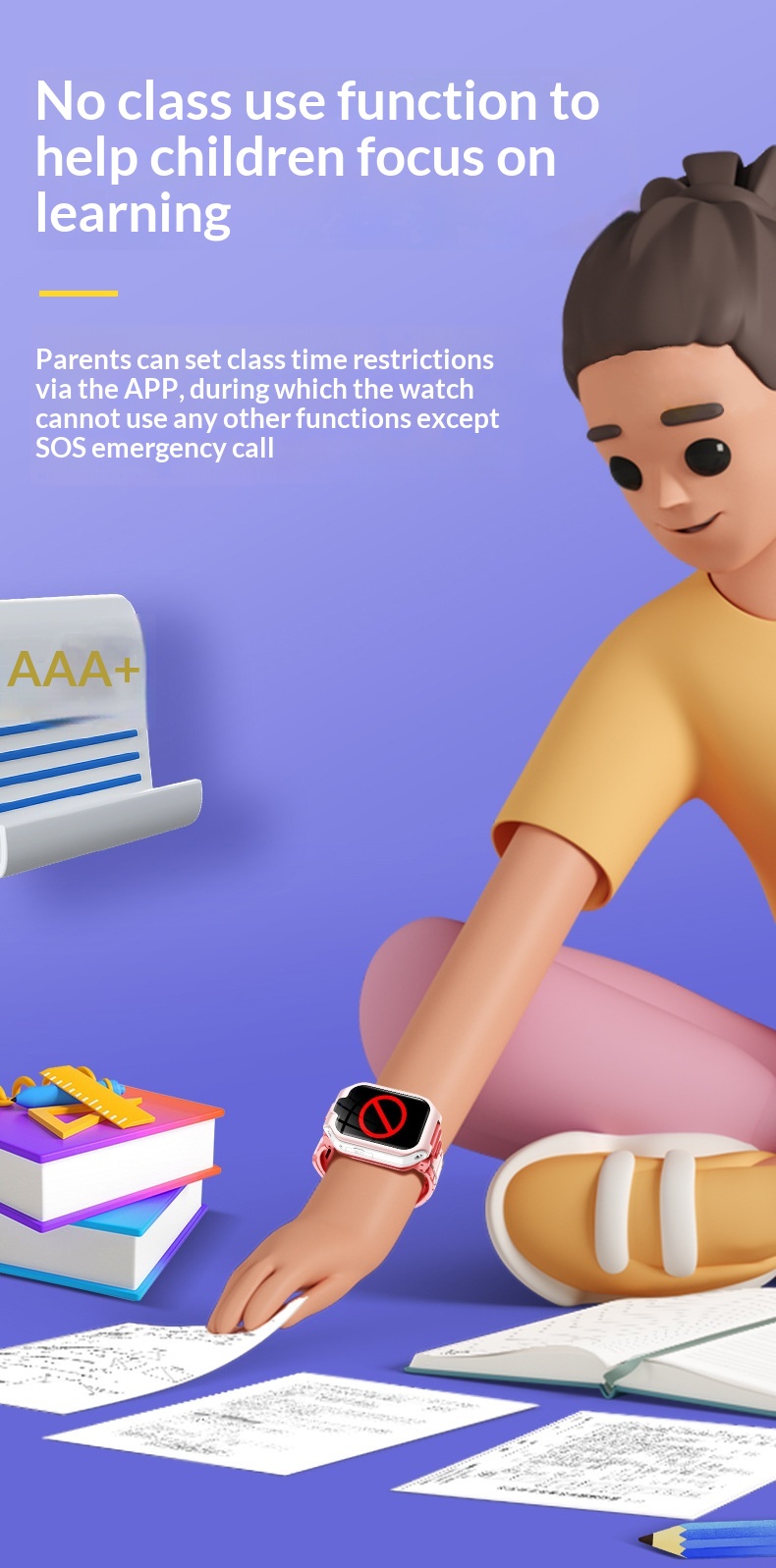 4G Full Netcom HD Video Call Smart GPS Real-time Positioning Class Disabled Children's Watch_voghion.com