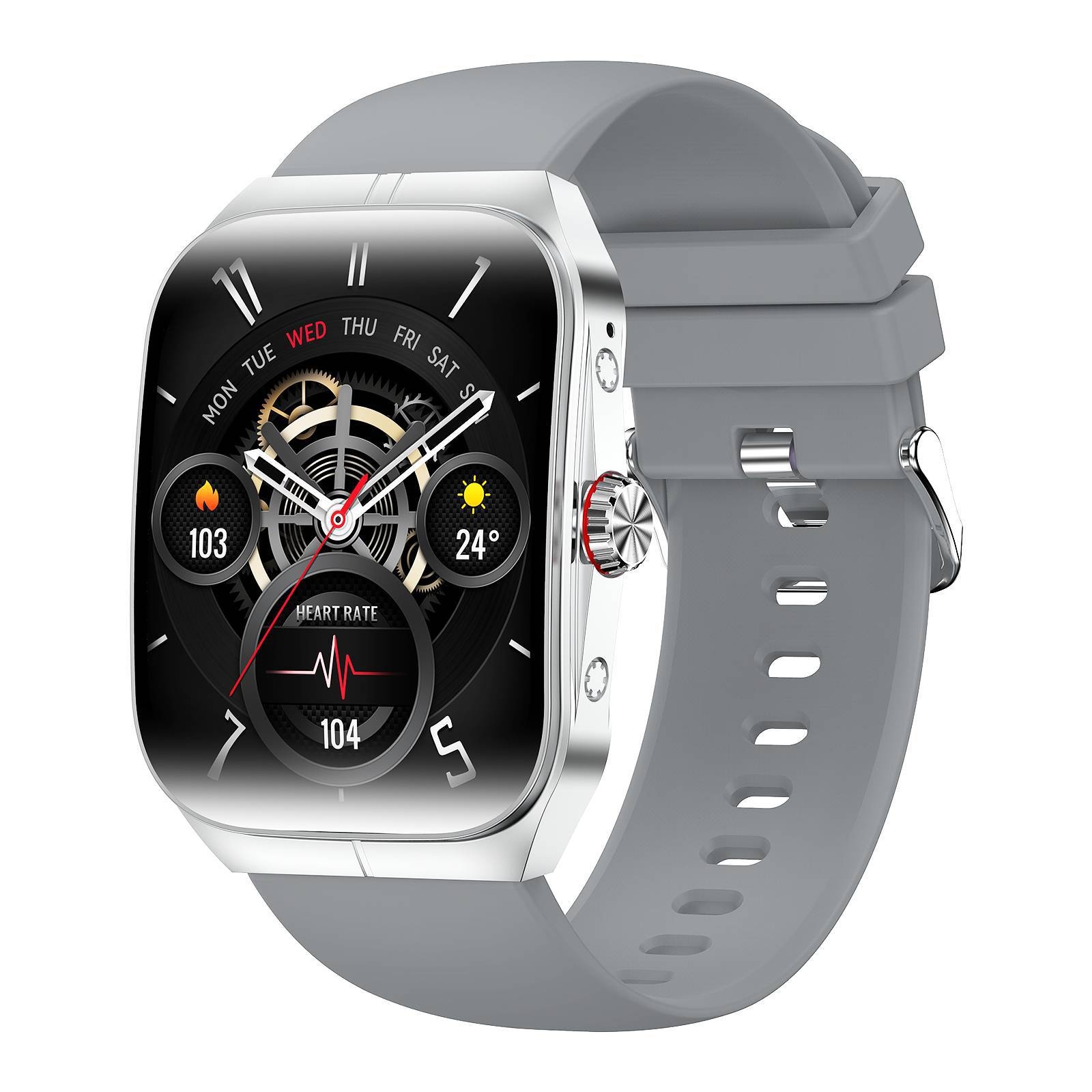 Smartwatch HK80 per transazioni transfrontaliere con NFC, Bluetooth, misurazione della pressione sanguigna e dell'ossigeno nel sangue, schermo touch curvo AMOLED e lunga durata della batteria._voghion.com