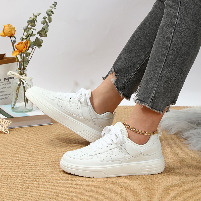 Comfortable Thick-soled Couple Sneakers With Tie Straps Casual_voghion.com