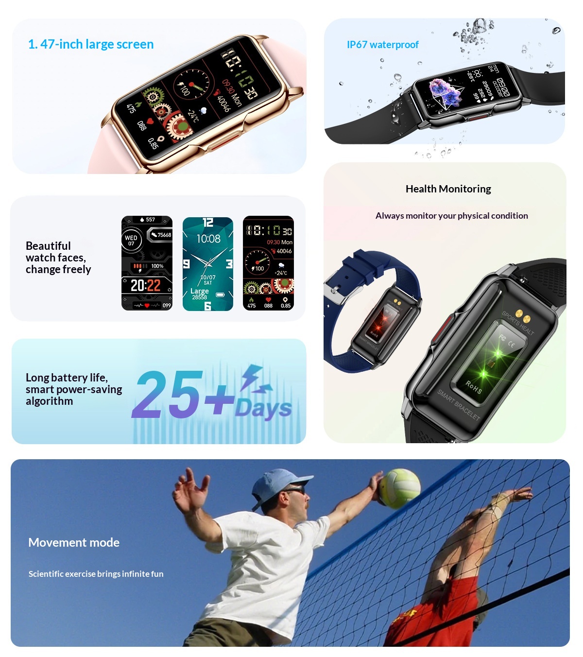 Smartwatch Für Damen Mit Herzfrequenz- Und Blutsauerstoffmessung_voghion.com