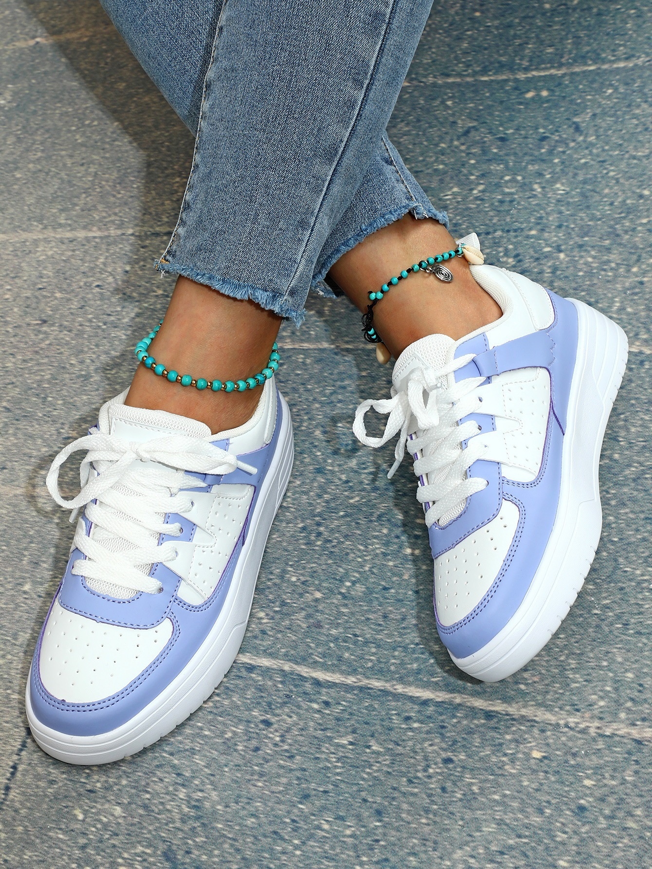 Comfortable Thick-soled Couple Sneakers With Tie Straps Casual_voghion.com
