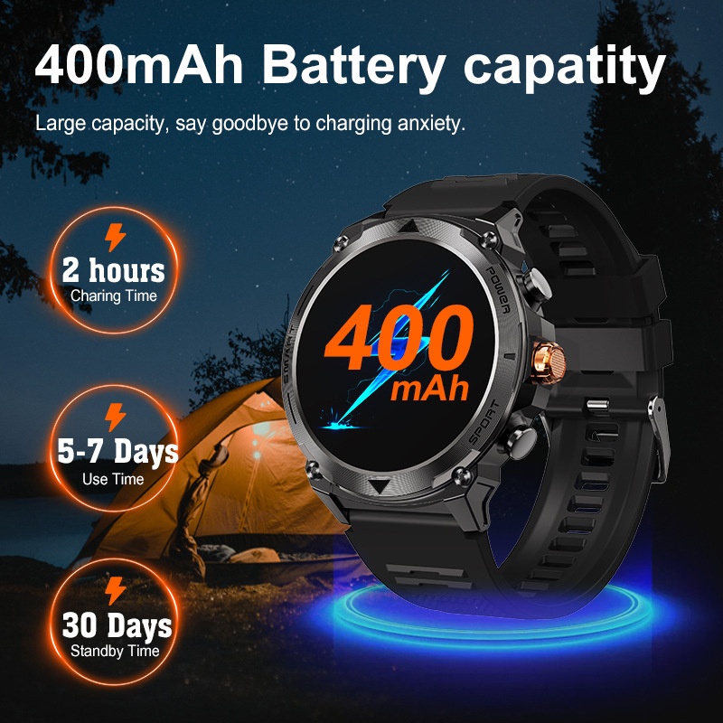 Neue T53 Bluetooth-Anruf-Outdoor-Sportuhr mit robustem 1,43-Zoll-AMOLED-Display und Smartwatch mit Herzfrequenz- und Blutdruckmessung_voghion.com