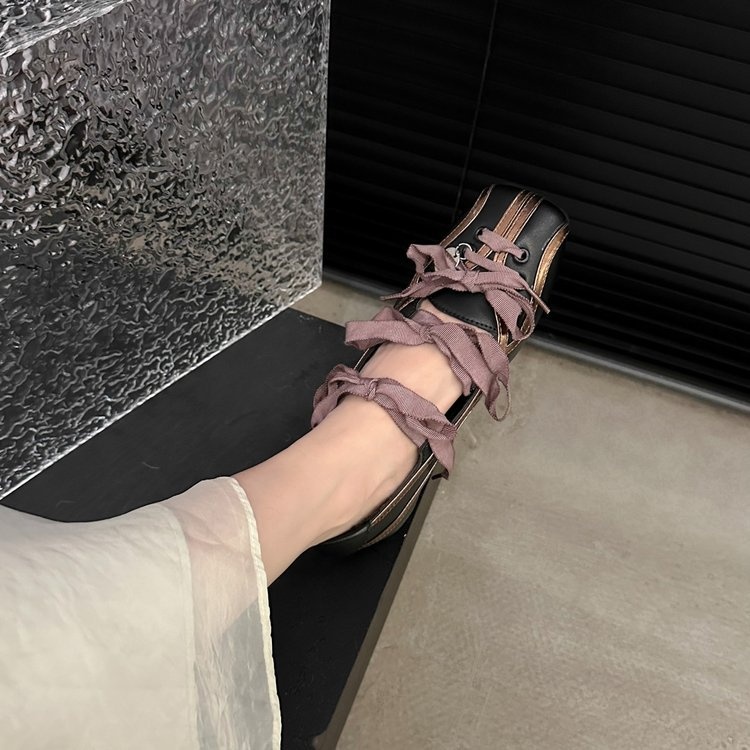 Women's Square Toed Ballet Dance Shoes With Bow Tie Soft Sole_voghion.com