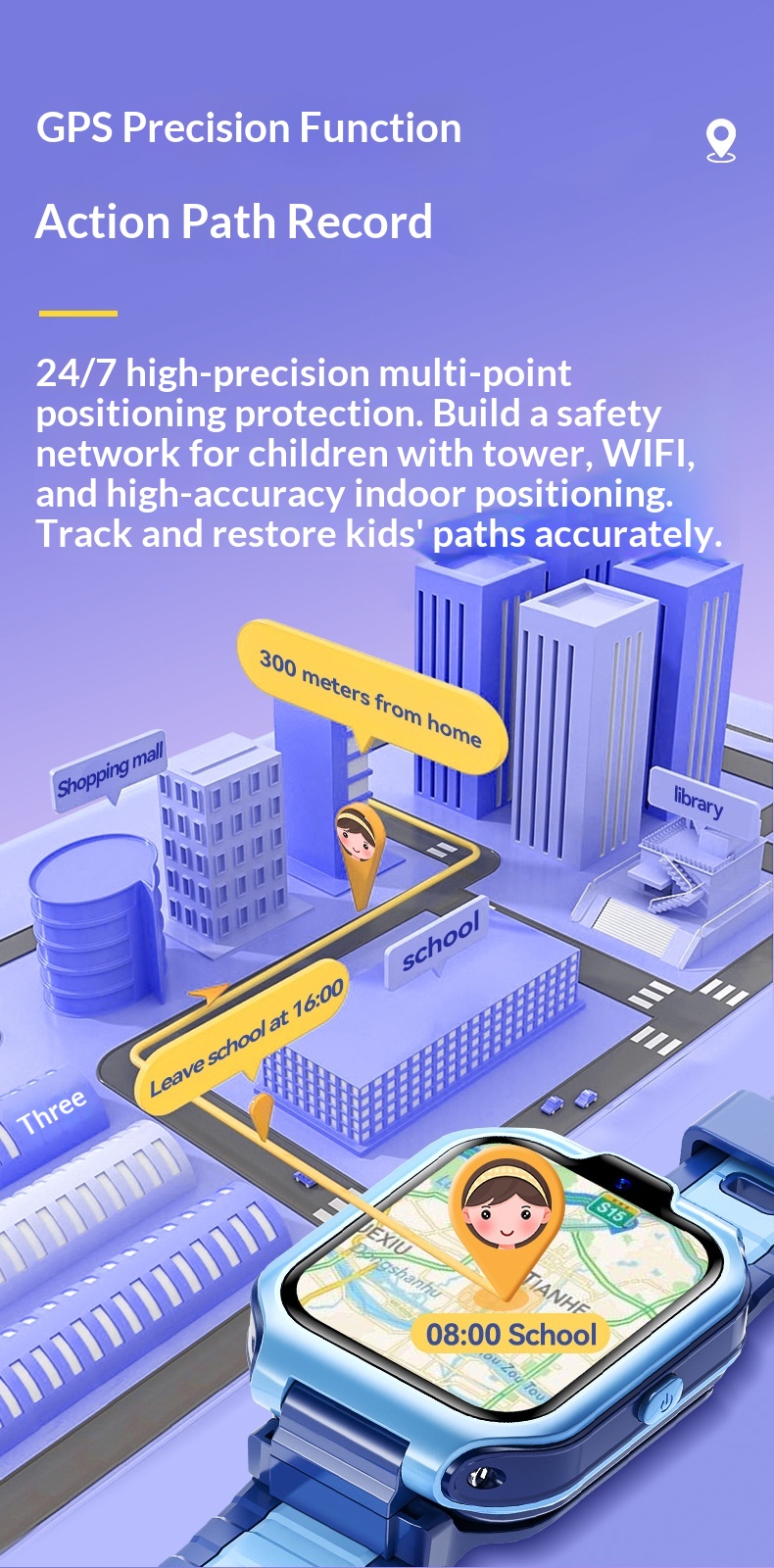 4G Full Netcom HD Video Call Smart GPS Real-time Positioning Class Disabled Children's Watch_voghion.com