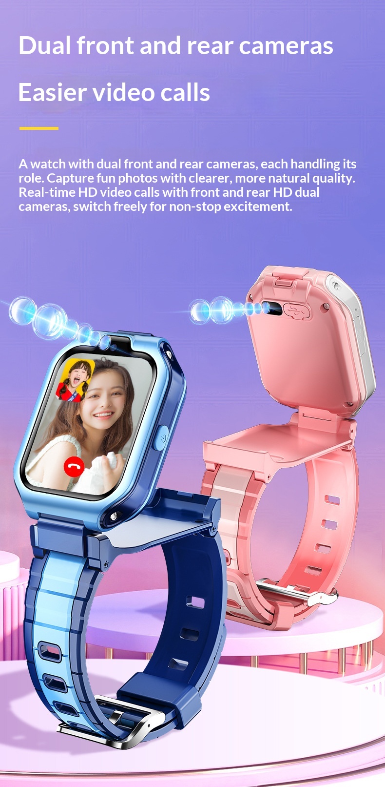 4G Full Netcom HD Video Call Smart GPS Real-time Positioning Class Disabled Children's Watch_voghion.com