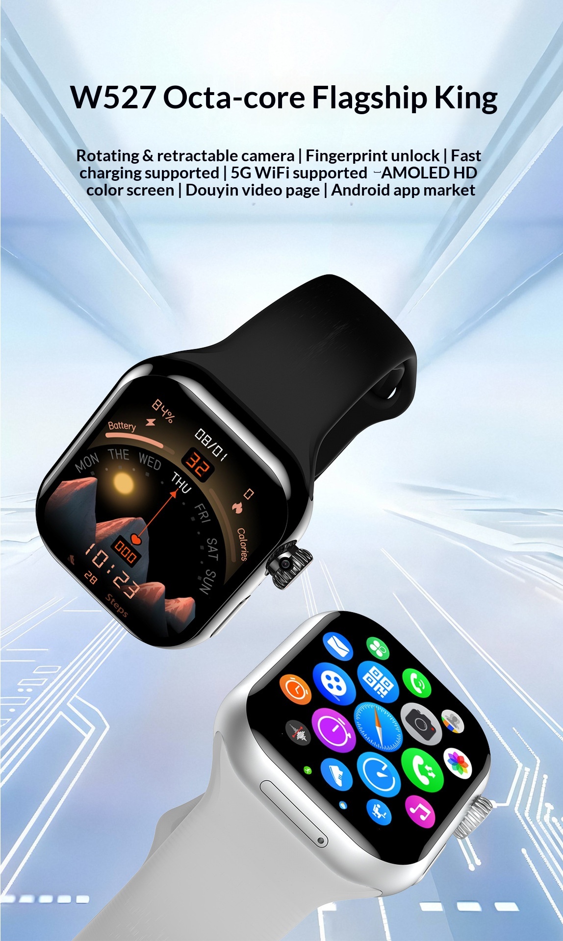 Smartwatch Cd20max+ With Card Slot Fingerprint And Morse Code_voghion.com