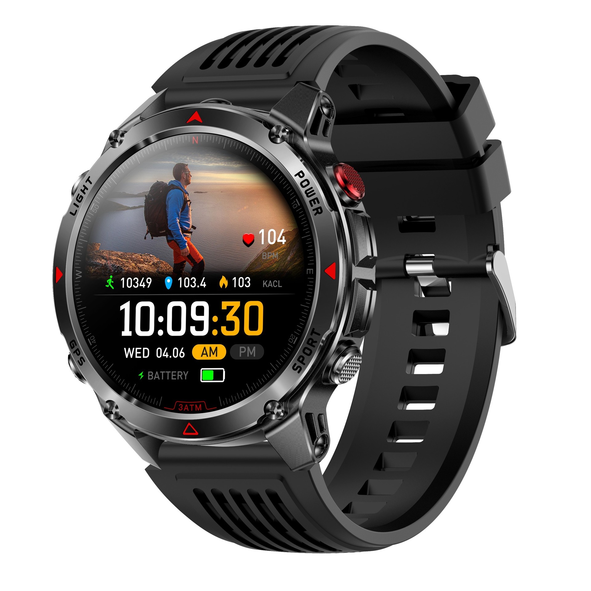 Nuovo smartwatch transfrontaliero Huaqiangbei HT37 con posizionamento GPS, chiamate Bluetooth, torcia per esterni e funzionalità sportive._voghion.com