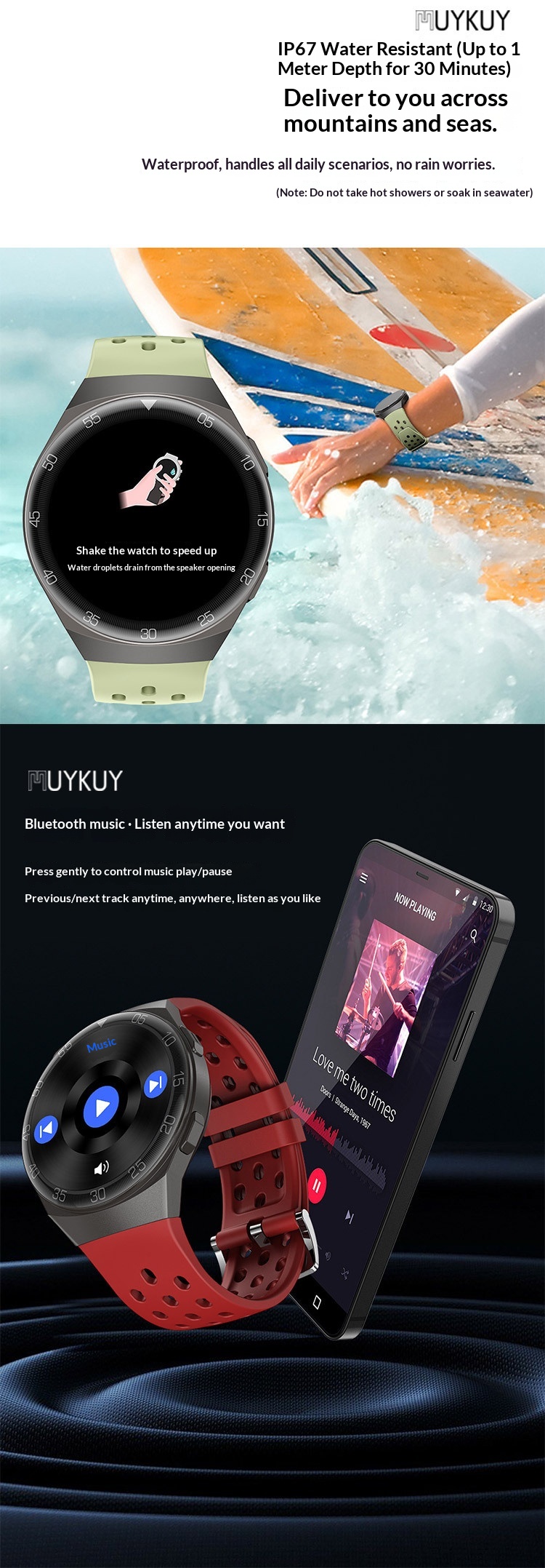 Smartwatch Mit Herzfrequenz- Und Blutdruckmesser Sowie Bluetooth-anruf_voghion.com