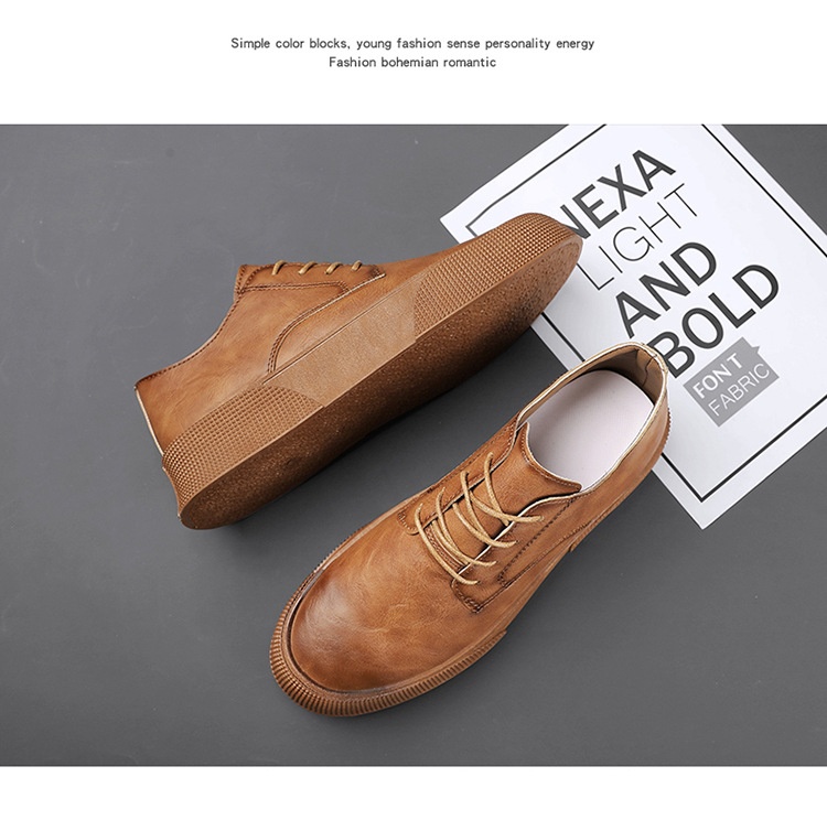 Retro Men's Lace-up Sneakers With Thick Soles Casual Shoes_voghion.com