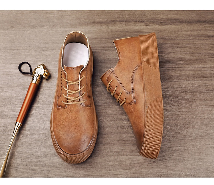 Retro Men's Lace-up Sneakers With Thick Soles Casual Shoes_voghion.com