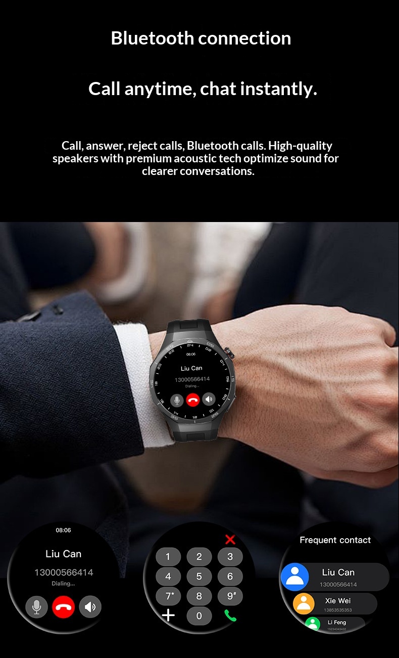 Smartwatch gt5p con ricarica wireless chiamate bluetooth ed nfc_voghion.com