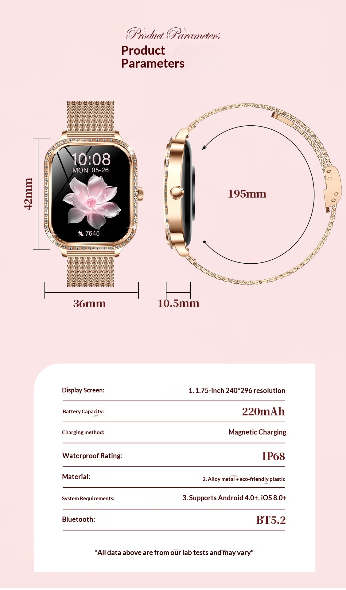 Smartwatch For Women With Bluetooth Calling And Health Tracking_voghion.com