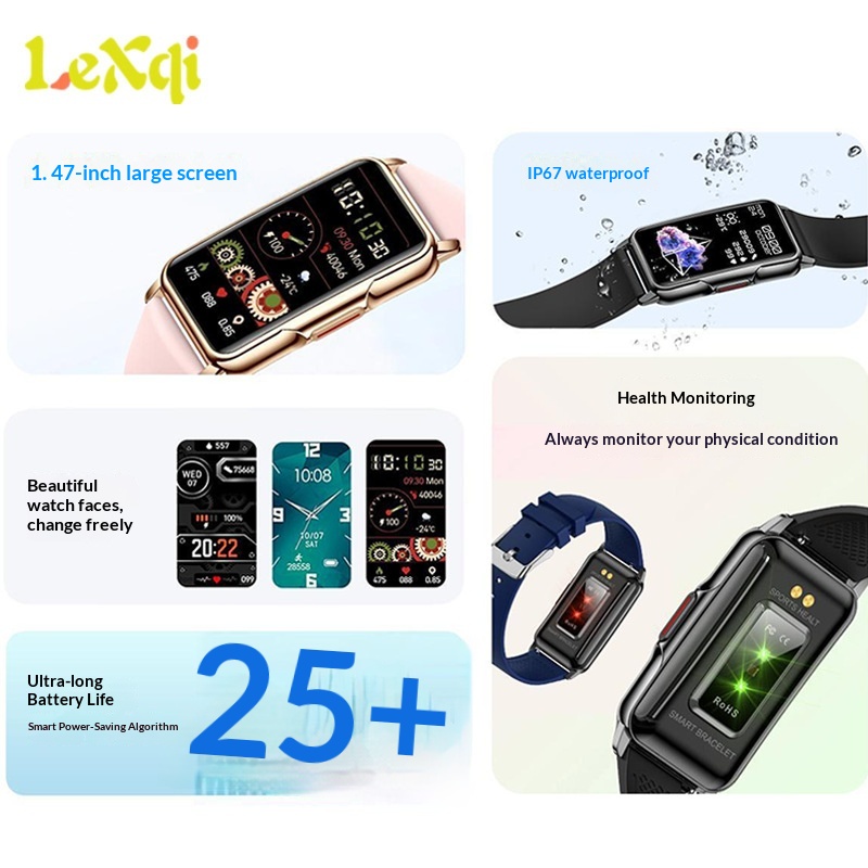 Women's Health Watch H80 Cross-Border Bestseller Herzfrequenzmessung Blutsauerstoffmessung Schlafüberwachung Bluetooth Sport-Smartwatch_voghion.com