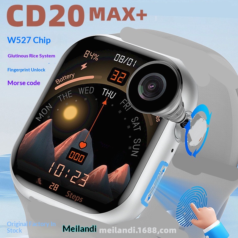 W527 New Model Super Wearable CD20MAX+ Smartwatch With Card Slot, Fingerprint Unlock, Morse Code Display, And Long_voghion.com