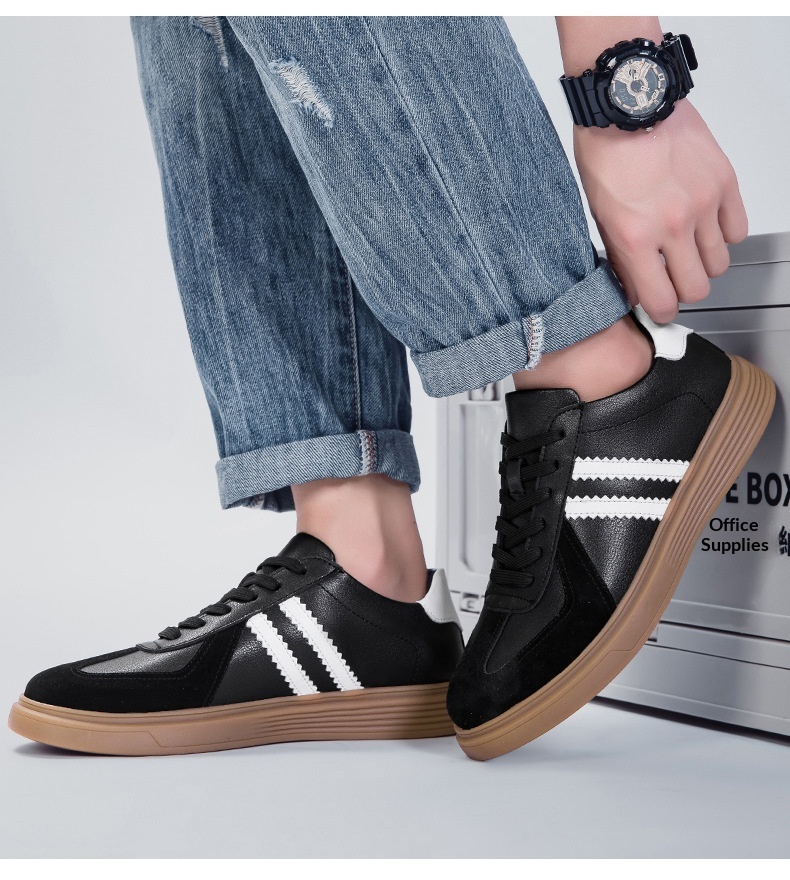 Herren Leder German Training Sneaker, Trendige Freizeitschuhe_voghion.com