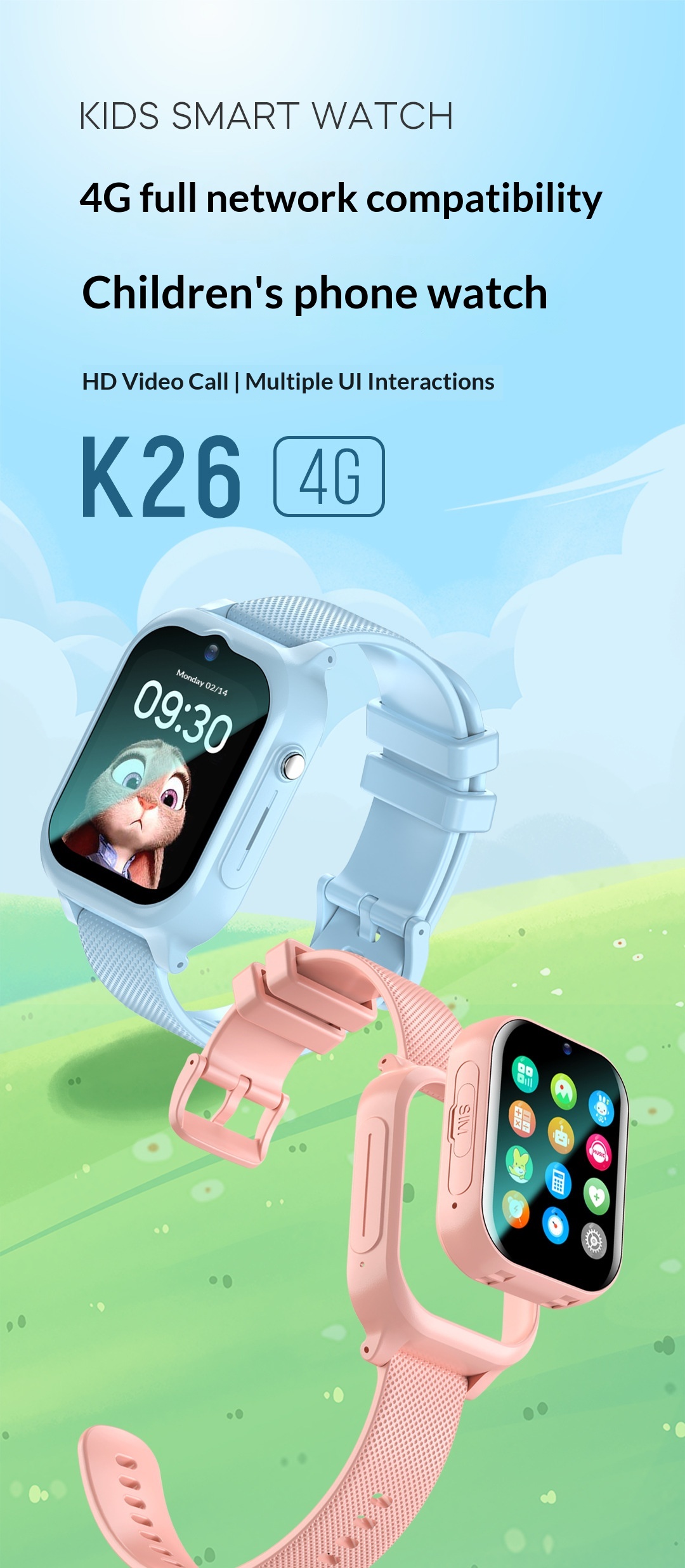 Smartwatch bambini 4g con slot sim e funzione videochiamata_voghion.com