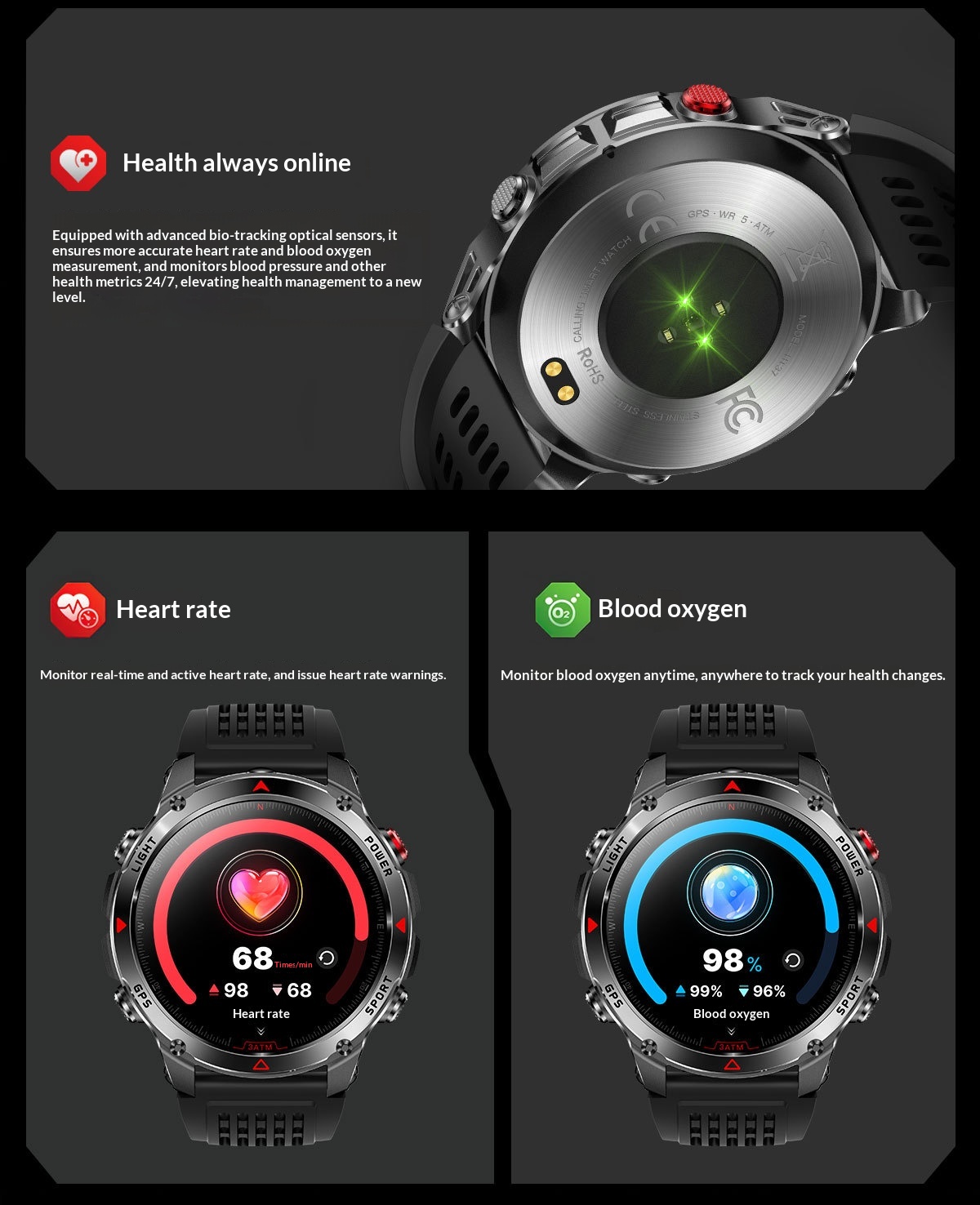 Smartwatch gps con chiamate bluetooth e torcia integrata_voghion.com