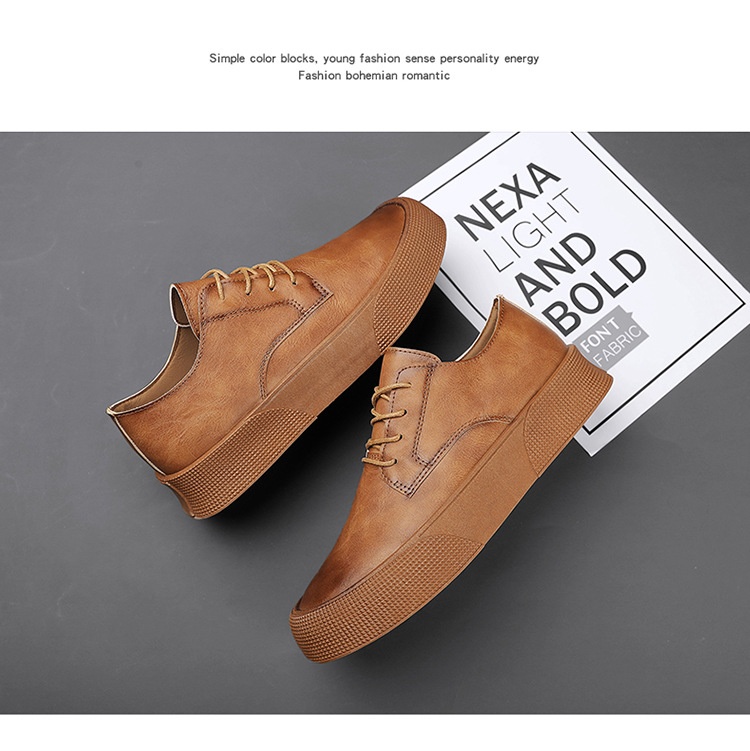 Retro Men's Lace-up Sneakers With Thick Soles Casual Shoes_voghion.com