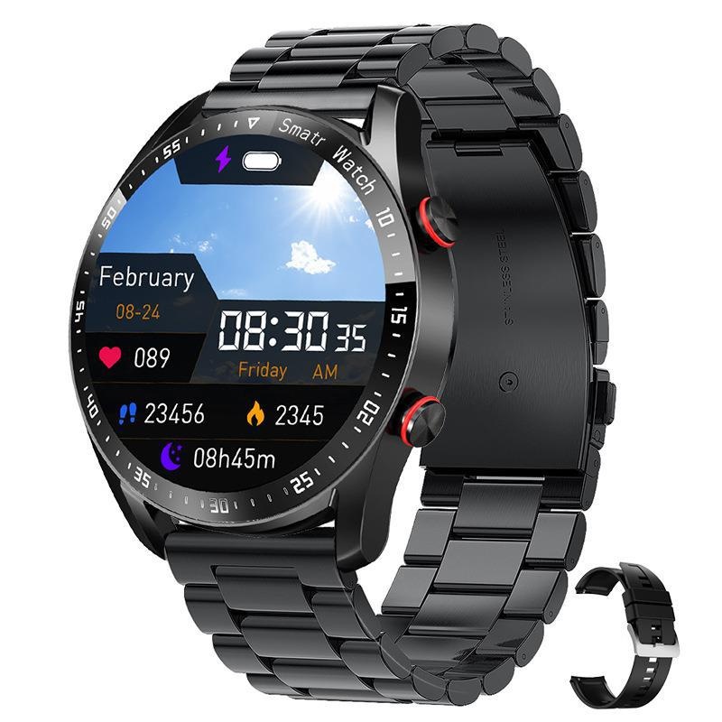 Orologio intelligente HW20 ECG+PPG Business con cinturino in acciaio inossidabile, schermo grande da 1,46 pollici, chiamata Bluetooth_voghion.com