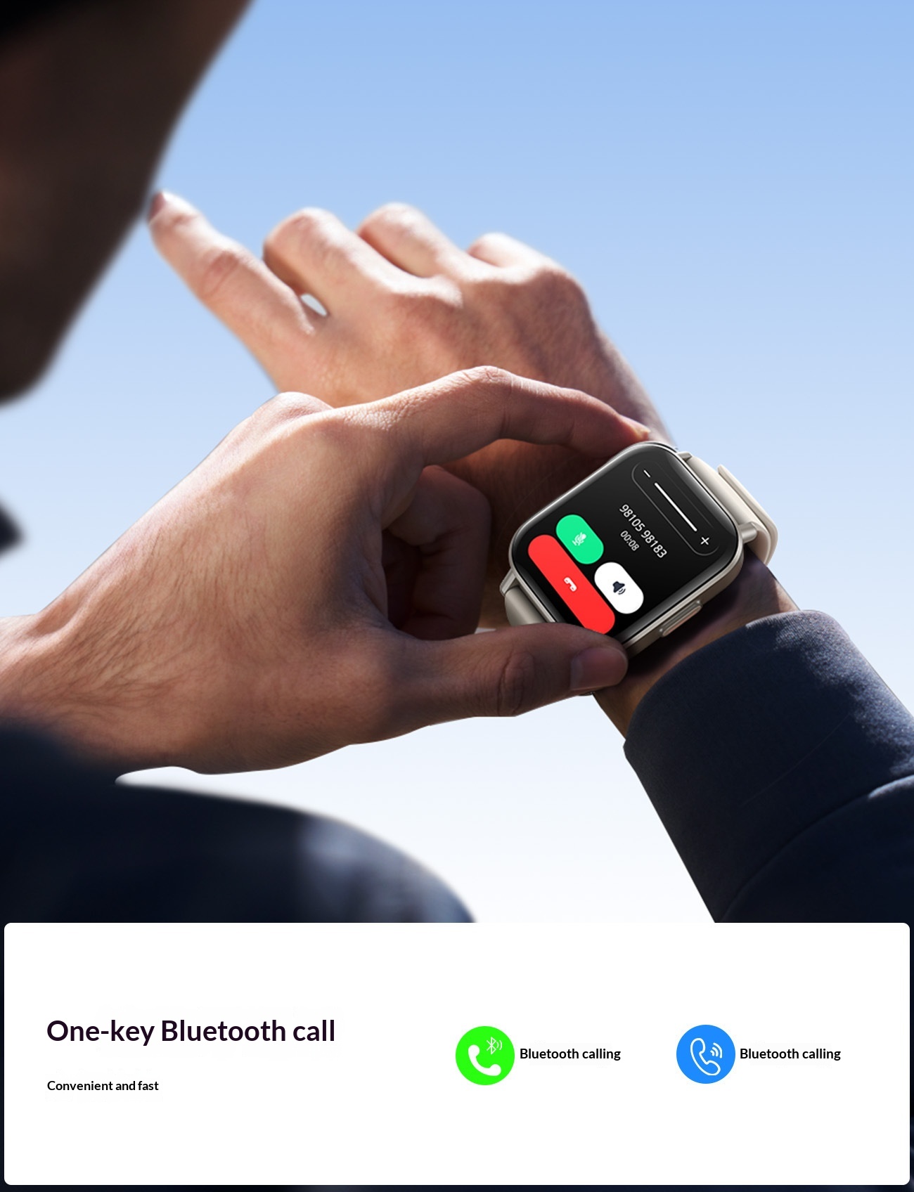 Smart Watch With Waterproof Touchscreen Bluetooth Calling Function_voghion.com