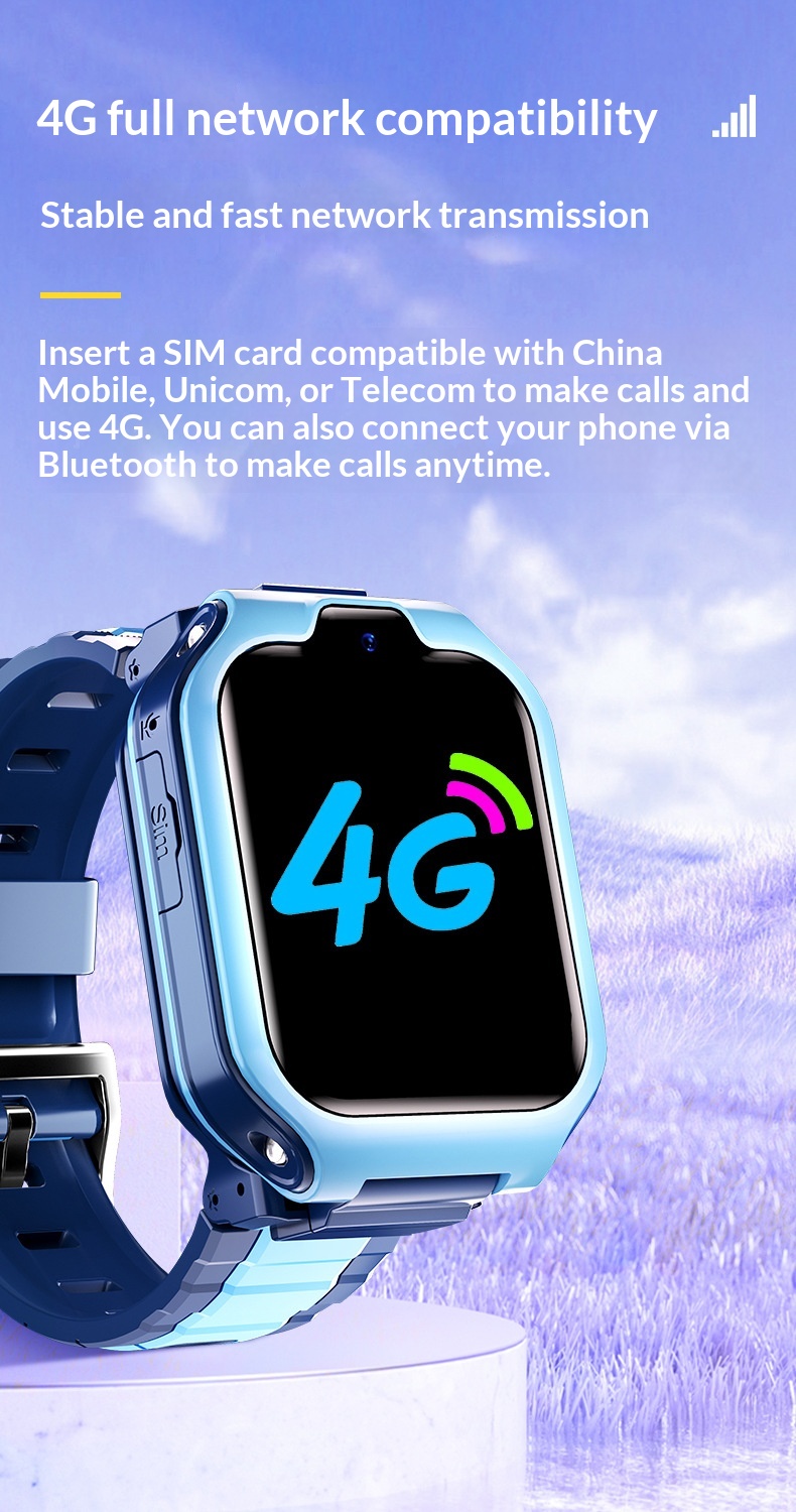 4G Full Netcom HD Video Call Smart GPS Real-time Positioning Class Disabled Children's Watch_voghion.com