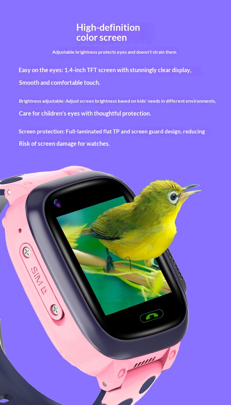 Kindersmartwatch met diepe waterdichtheid, wereldwijde 4G-ondersteuning, GPS-positionering, betaalfunctie, video en vreemde talen_voghion.com