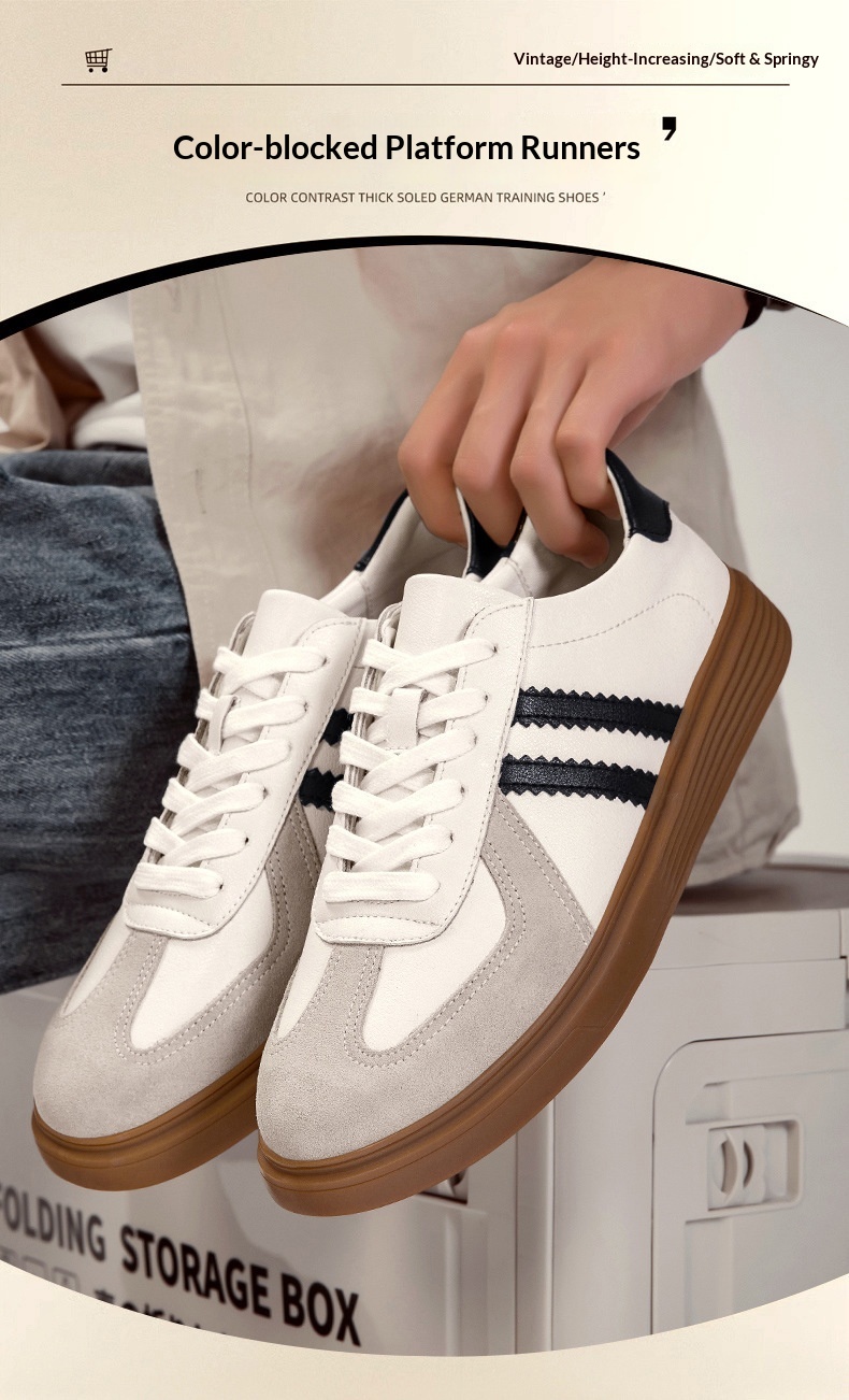 Herren Leder German Training Sneaker, Trendige Freizeitschuhe_voghion.com