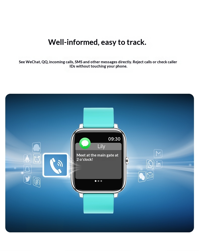 Smartwatch Mit Herzfrequenz- Und Blutsauerstoffmessung Bluetooth_voghion.com