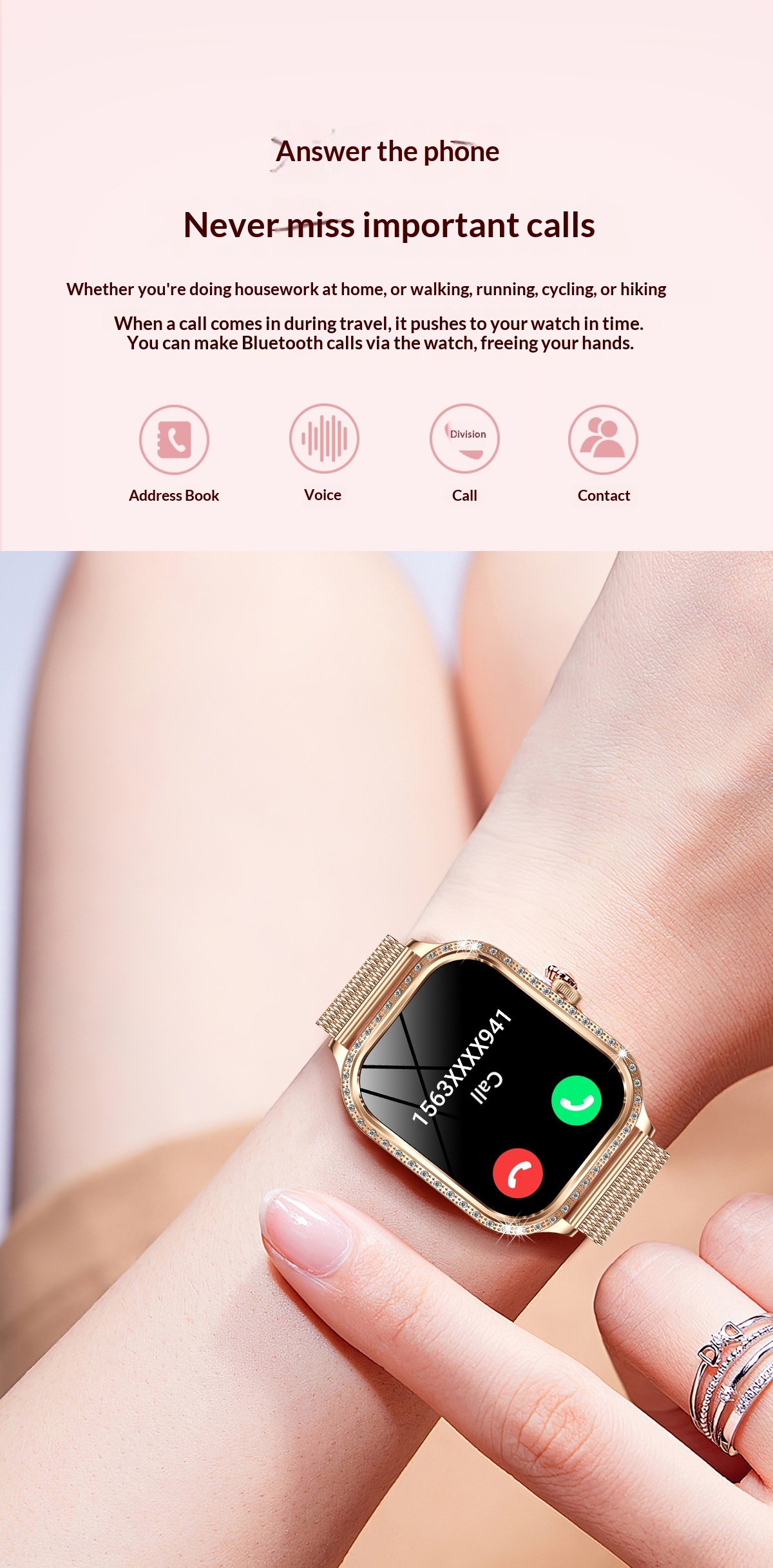 Smartwatch For Women With Bluetooth Calling And Health Tracking_voghion.com