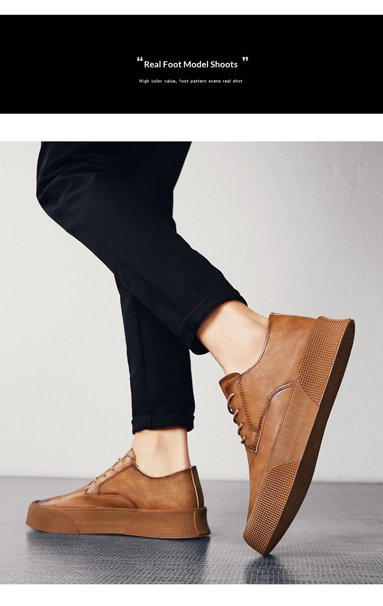 Retro Men's Lace-up Sneakers With Thick Soles Casual Shoes_voghion.com