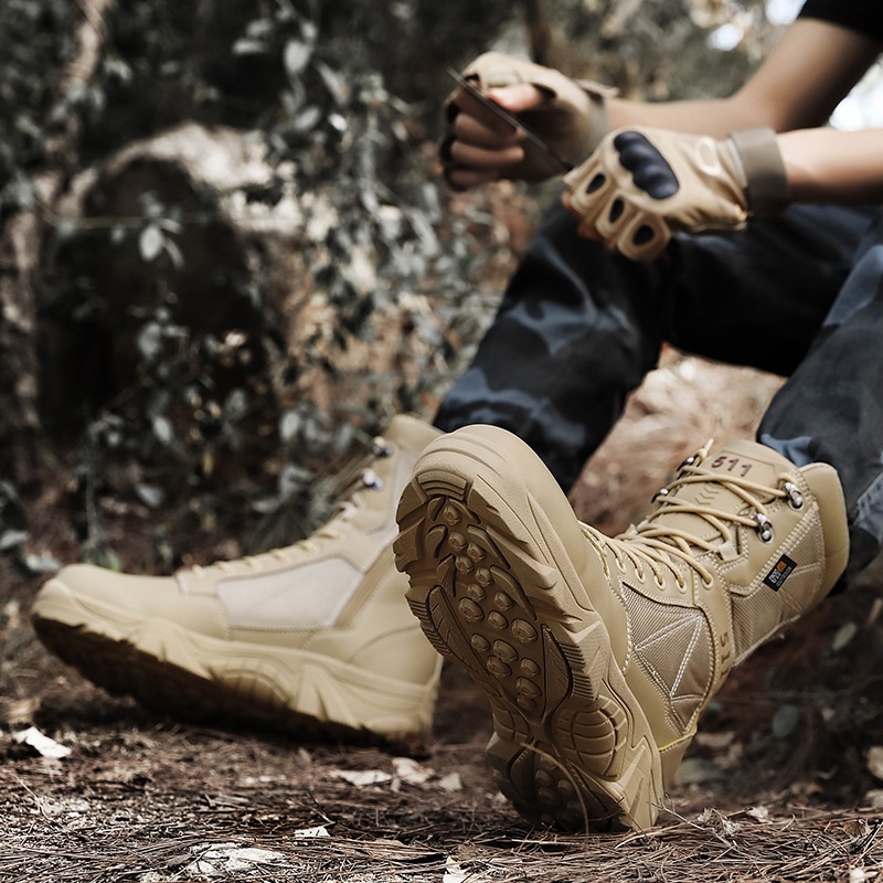 Neue Combat Short Trainingsstiefel im britischen Stil, mittelhoch geschnitten, große Größen, Martin Desert Workwear Militärstiefel für Herren_voghion.com