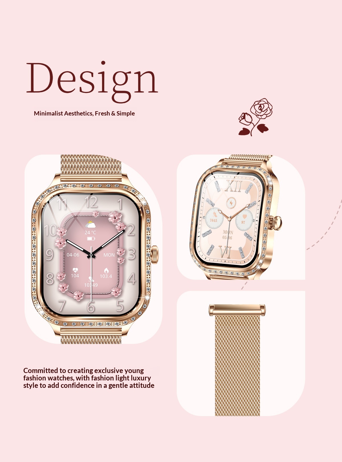 Smartwatch For Women With Bluetooth Calling And Health Tracking_voghion.com