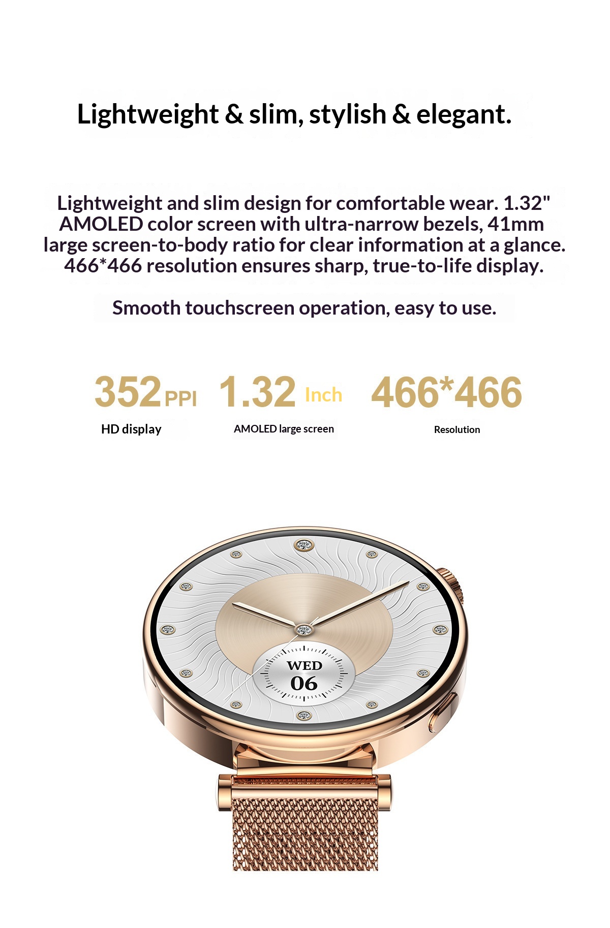 Smartwatch Amoled Con Chiamata Bluetooth Display Always-on_voghion.com