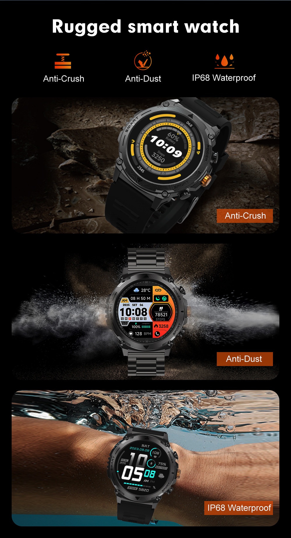Smartwatch T53 Outdoor Bluetooth Amoled Pulsmessung Blutdruck_voghion.com
