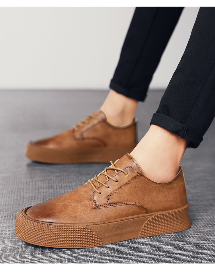 Retro Men's Lace-up Sneakers With Thick Soles Casual Shoes_voghion.com