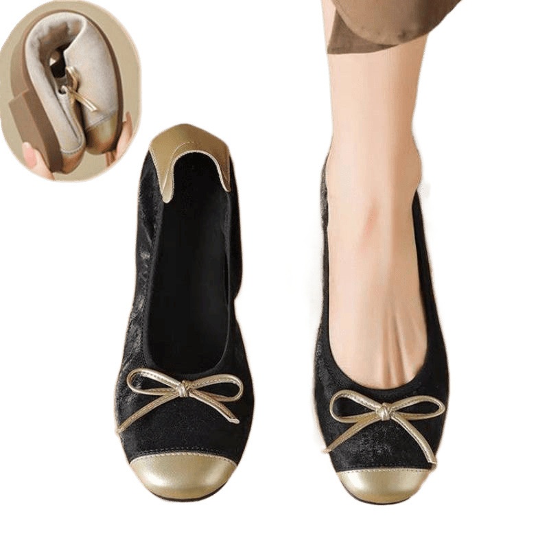 Mocassins plats en cuir véritable, collection été 2025, style féerique, semelle souple, bout ouvert, pour femmes._voghion.com