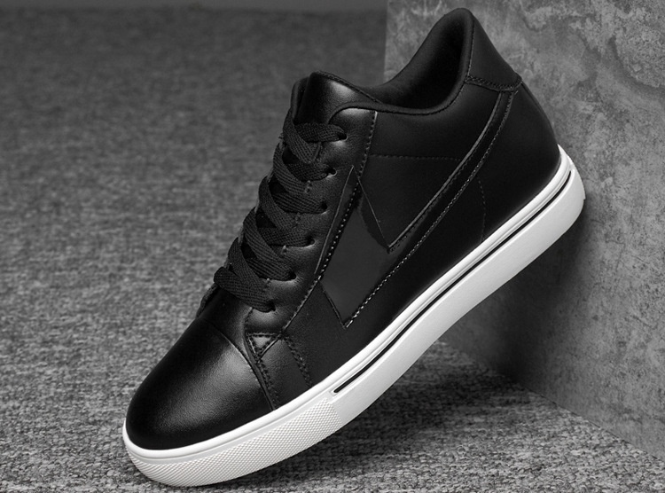 Men's Casual Height Increasing Sneakers Breathable Cowhide Shoes_voghion.com