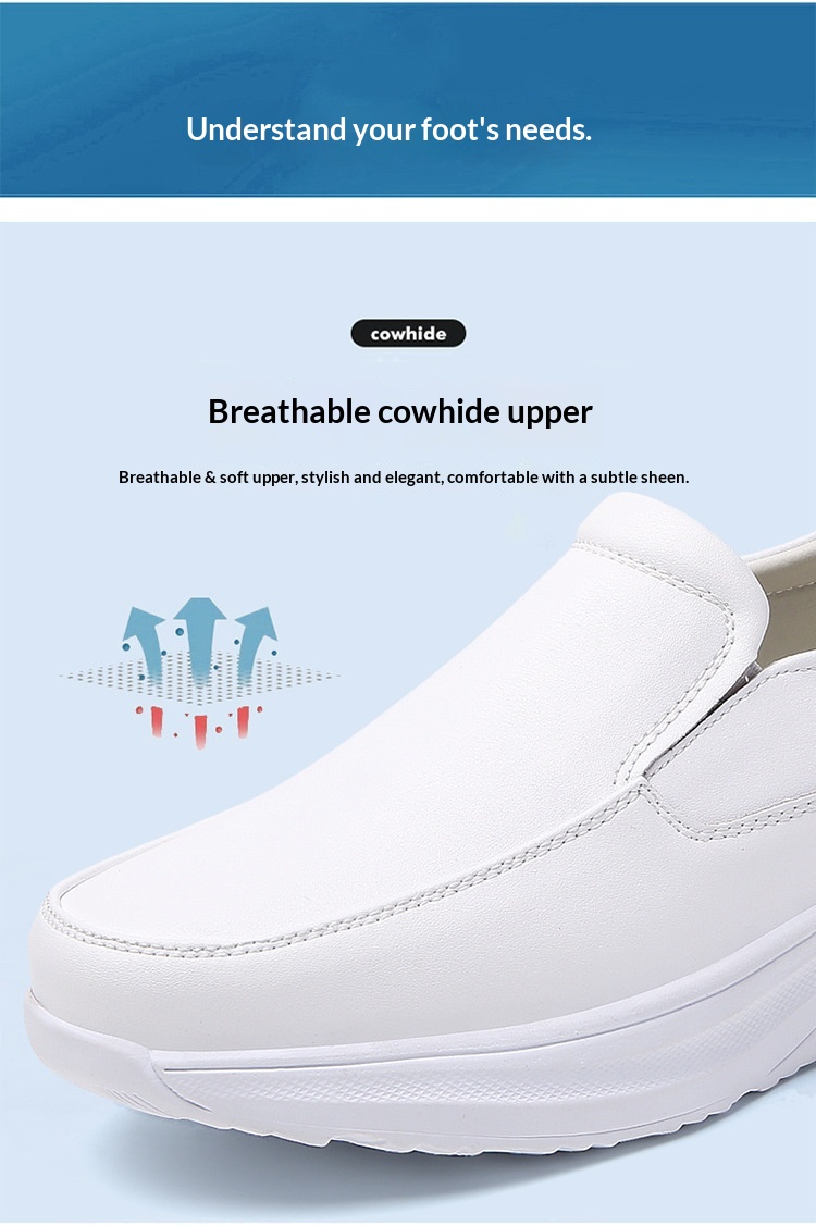 Schwarze Lederschuhe Für Pflegepersonal Mit Luftpolstersohle_voghion.com